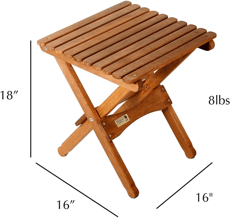 BYER of MAINE Pangean Folding Wooden Table, Hardwood Portable Table, Multi Use Table, Easy to Fold and Carry for Camping, Wooden Camp Table, Use Indoors, Matches Pangean Furniture Line, 16"Wx16D"X18"H Sporting Goods > Outdoor Recreation > Camping & Hiking > Camp Furniture BYER OF MAINE   