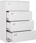 BYNSOE 4 Drawer File Cabinet with Lock Metal Lateral File Storage Cabinet Office Home Steel Lateral File Cabinet for A4 Legal/Letter Size Wide File Cabinet Locked,Assembly Required (4 Drawer, White) Home & Garden > Household Supplies > Storage & Organization BYNSOE White 4 Drawer 