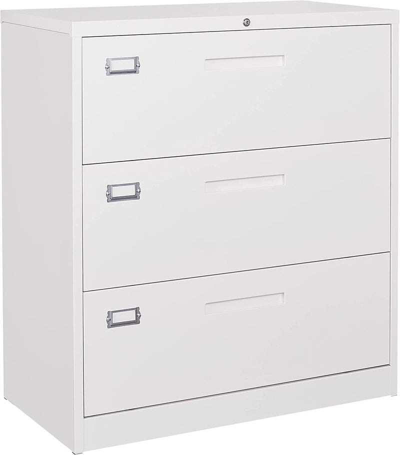 BYNSOE File Cabinet with Lock 2 Drawer Vertical File Cabinets for Legal/Letter A4 Size Metal Filing Storage Cabinet for Office Home Requires Assembly (2 Drawers, Black) Home & Garden > Household Supplies > Storage & Organization BY White 3 drawers 