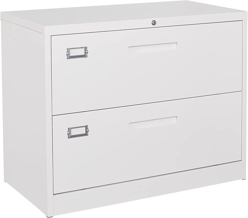 BYNSOE File Cabinet with Lock 2 Drawer Vertical File Cabinets for Legal/Letter A4 Size Metal Filing Storage Cabinet for Office Home Requires Assembly (2 Drawers, Black) Home & Garden > Household Supplies > Storage & Organization BY White 2 drawers 