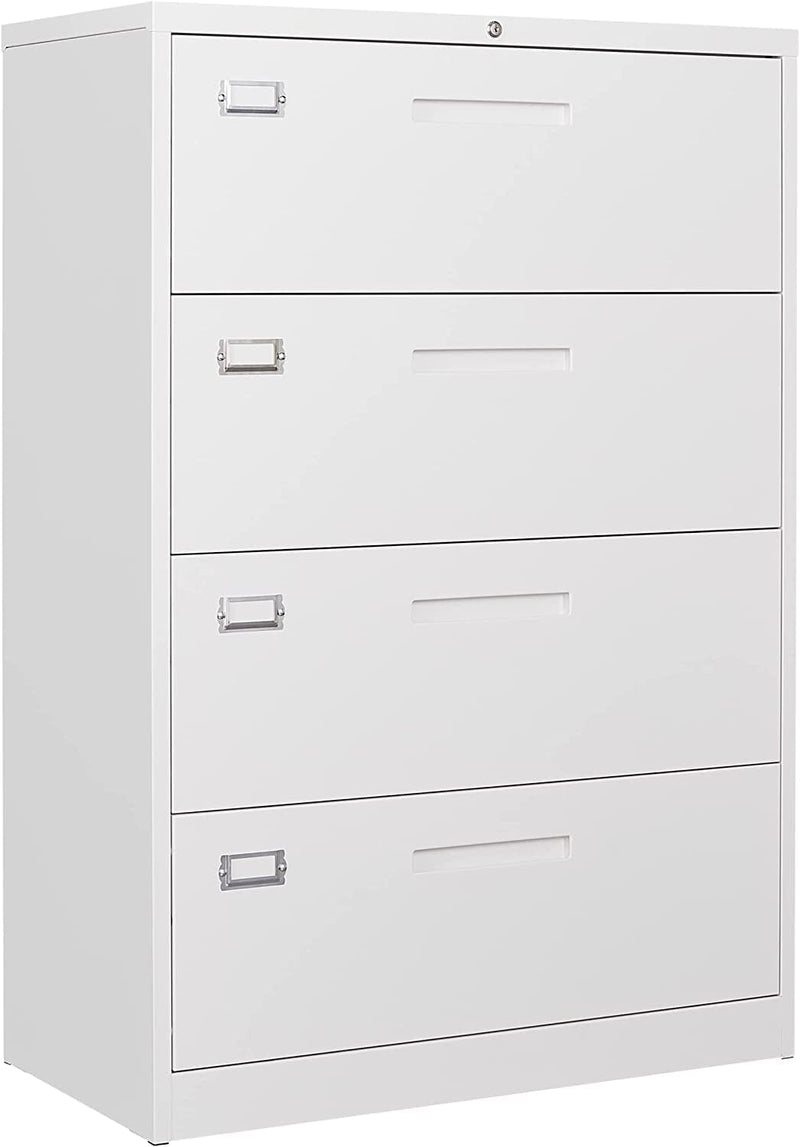 BYNSOE File Cabinet with Lock 2 Drawer Vertical File Cabinets for Legal/Letter A4 Size Metal Filing Storage Cabinet for Office Home Requires Assembly (2 Drawers, Black) Home & Garden > Household Supplies > Storage & Organization BY White 4 drawers 