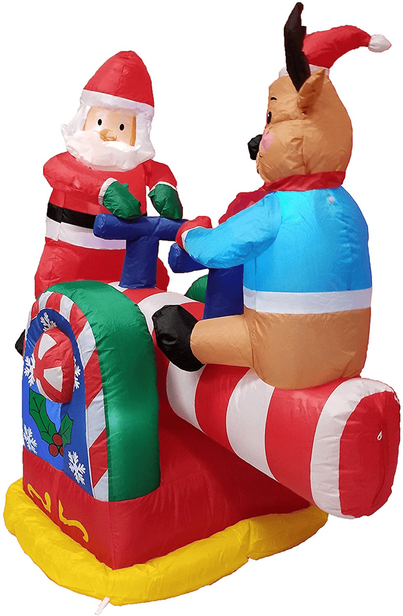 BZB Goods 4 Foot Animated Christmas Inflatable Santa Claus and Reindeer on Teeter Totter Outdoor Yard Decoration Home & Garden > Decor > Seasonal & Holiday Decorations& Garden > Decor > Seasonal & Holiday Decorations BZB Goods   