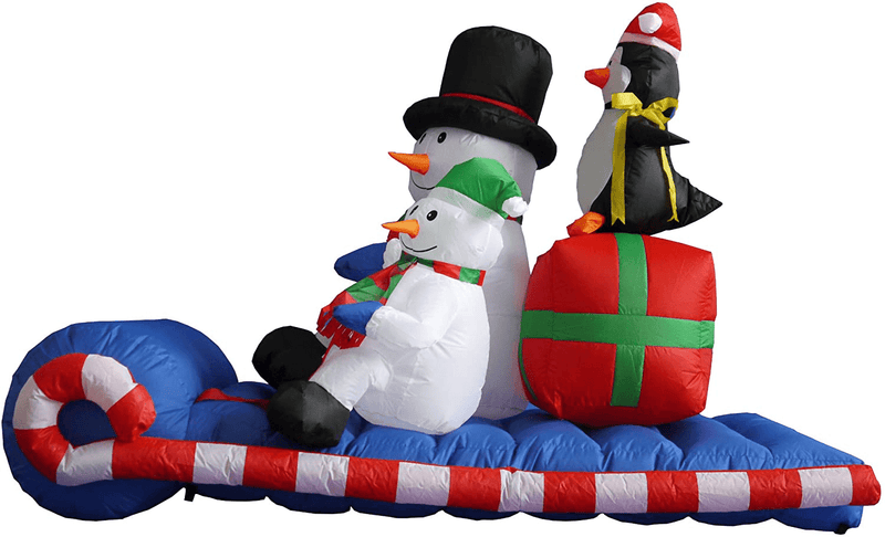 BZB Goods 6 Foot Long Christmas Inflatable Snowman Snowmen Penguin on Sleigh LED Lights Outdoor Indoor Holiday Decorations Blow up Lawn Inflatables Home Family Decor Yard Decoration Home & Garden > Decor > Seasonal & Holiday Decorations& Garden > Decor > Seasonal & Holiday Decorations BZB Goods   