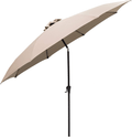 C-Hopetree 10 ft Diameter Outdoor Patio Table Market Umbrella with Push Button Tilt, Taupe