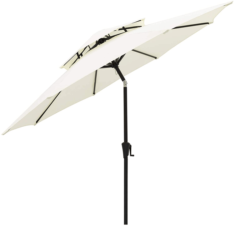 C-Hopetree 10 ft Diameter Outdoor Patio Table Market Umbrella with Push Button Tilt, Taupe Home & Garden > Lawn & Garden > Outdoor Living > Outdoor Umbrella & Sunshade Accessories C-Hopetree Ivory 9' 