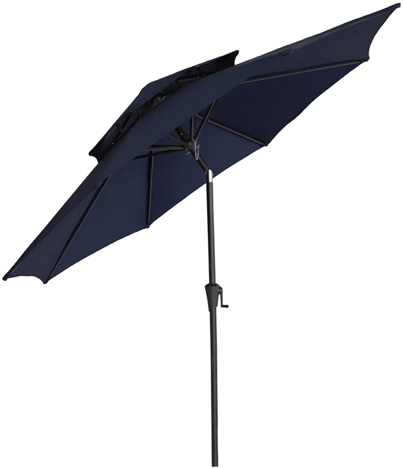 C-Hopetree 10 ft Diameter Outdoor Patio Table Market Umbrella with Push Button Tilt, Taupe Home & Garden > Lawn & Garden > Outdoor Living > Outdoor Umbrella & Sunshade Accessories C-Hopetree Navy Blue 9' 
