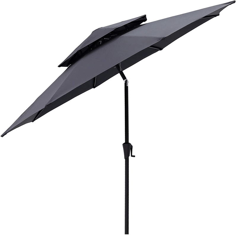 C-Hopetree 10 ft Diameter Outdoor Patio Table Market Umbrella with Push Button Tilt, Taupe Home & Garden > Lawn & Garden > Outdoor Living > Outdoor Umbrella & Sunshade Accessories C-Hopetree Anthracite 9' 
