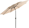 C-Hopetree 10 ft Diameter Outdoor Patio Table Market Umbrella with Push Button Tilt, Taupe Home & Garden > Lawn & Garden > Outdoor Living > Outdoor Umbrella & Sunshade Accessories C-Hopetree Beige 11' 
