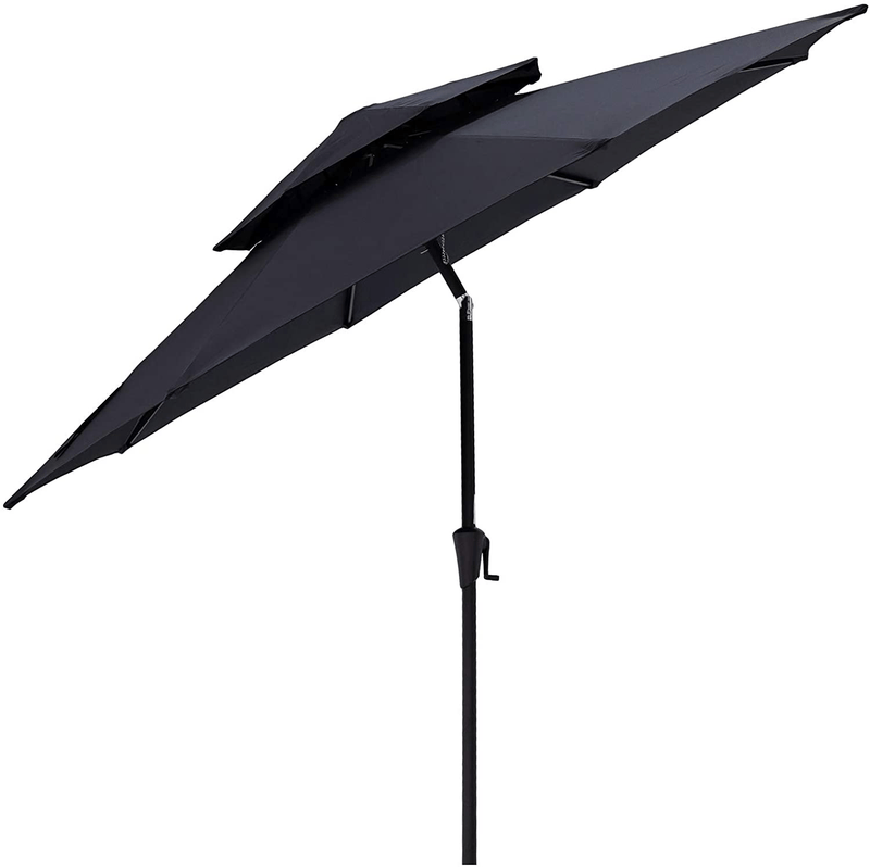 C-Hopetree 10 ft Diameter Outdoor Patio Table Market Umbrella with Push Button Tilt, Taupe Home & Garden > Lawn & Garden > Outdoor Living > Outdoor Umbrella & Sunshade Accessories C-Hopetree Black 9' 