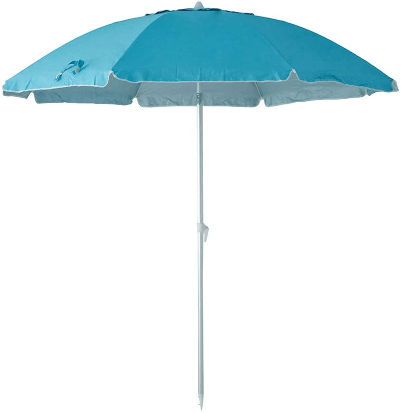 C-Hopetree 7 ft Aluminum Beach Umbrella UPF 50+ with Sand Anchor and Tilt - Sky Blue Home & Garden > Lawn & Garden > Outdoor Living > Outdoor Umbrella & Sunshade Accessories C-Hopetree Sky Blue 7' 
