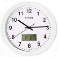 C Plus Wall Clock Non Ticking Silent Battery Operated 12 Inch Quiet Sweep Quartz Movement Modern Home Decor with Temperature Date Time Week Large Numbers Easy to Read Round Room Thermometer Silver Home & Garden > Decor > Clocks > Wall Clocks C Plus White  