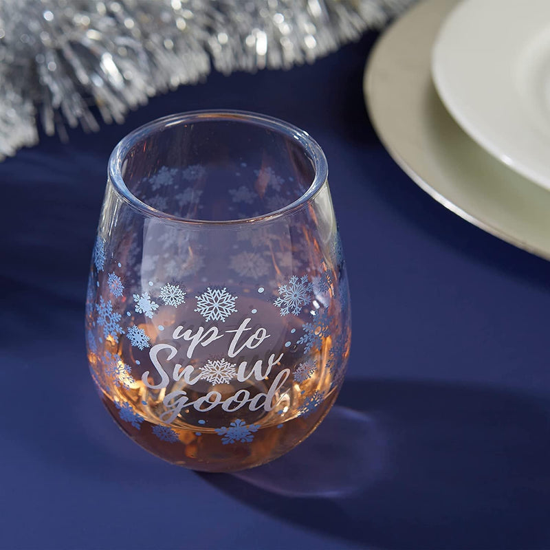 C.R. Gibson QWG2O-22632 up to Snow Good Acrylic Stemless Wineglass for Christmas Parties and Celebrations, 12 Fl. Oz. Home & Garden > Kitchen & Dining > Tableware > Drinkware C.R. Gibson   