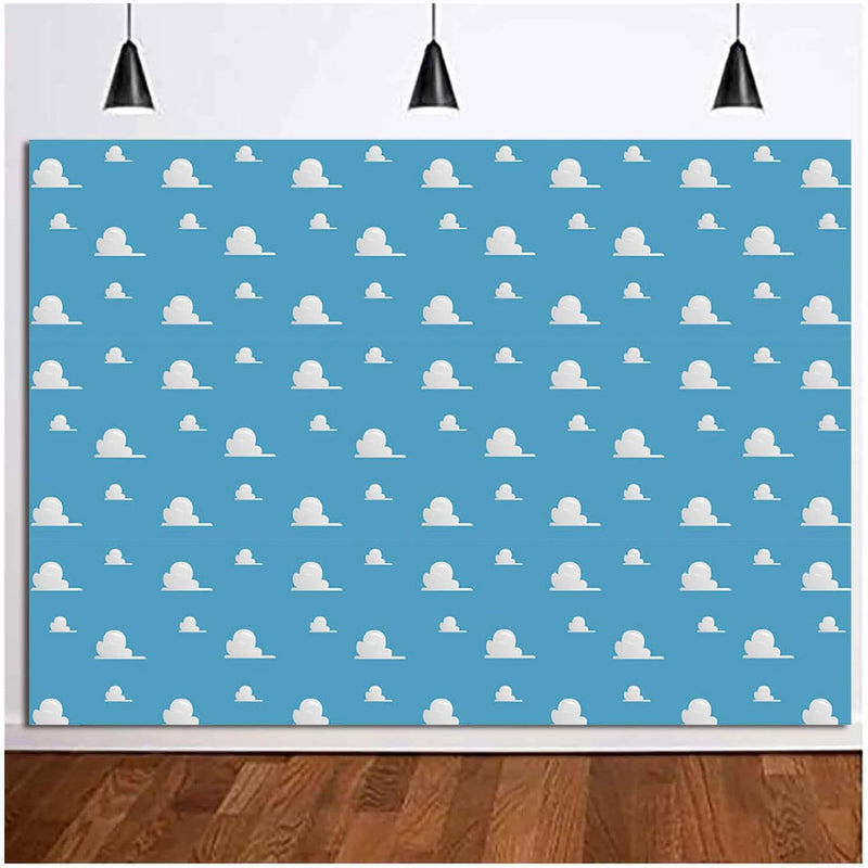 7X5Ft It'S a Boy Story Themed Birthday Party Photography Backdrops Blue Sky White Clouds Baby Shower Photo Background Kids Hero Photo Booth Studio Props Vinyl