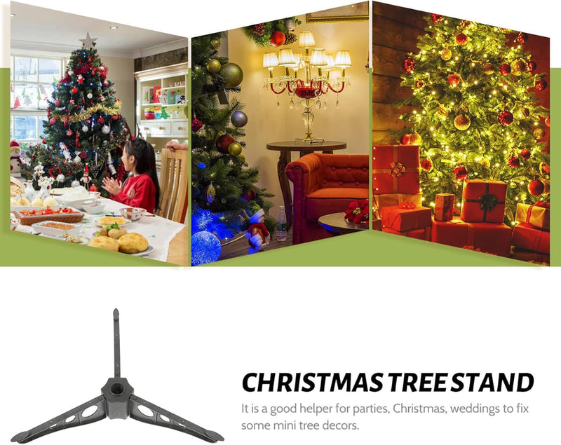 Beavorty Tree Stand 6Pcs Christmas Tree Stand Plastic Artificial Xmas Tree Base Triangle Tabletop Small Tree Holder Fixator for Mini Winter Holiday Christmas Tree Tree Stand Adjustable Stand