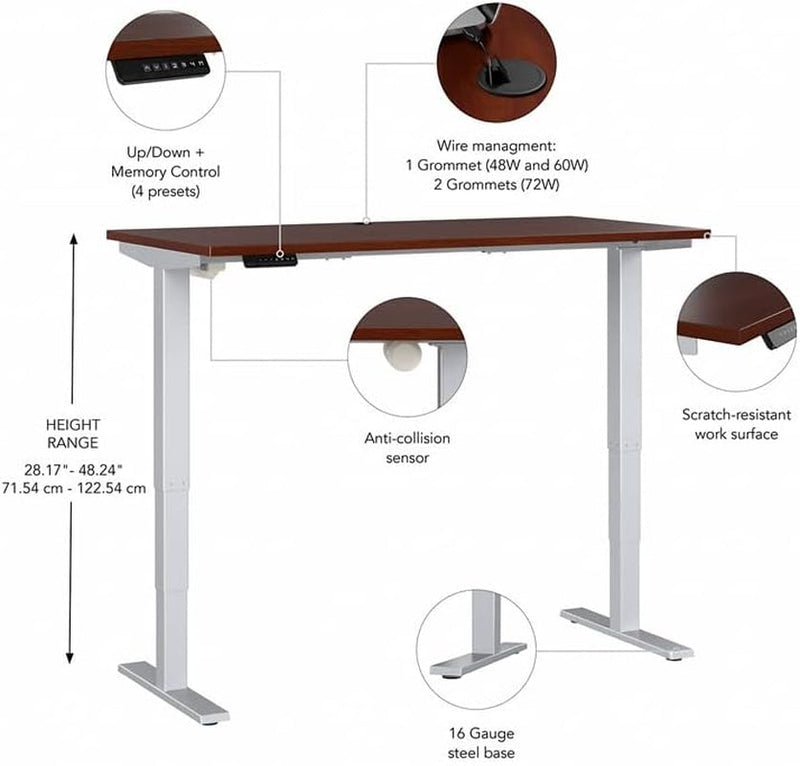 Bbf Move 40 Series 72W Height Adjustable Desk in Hansen Cherry - Engineered Wood