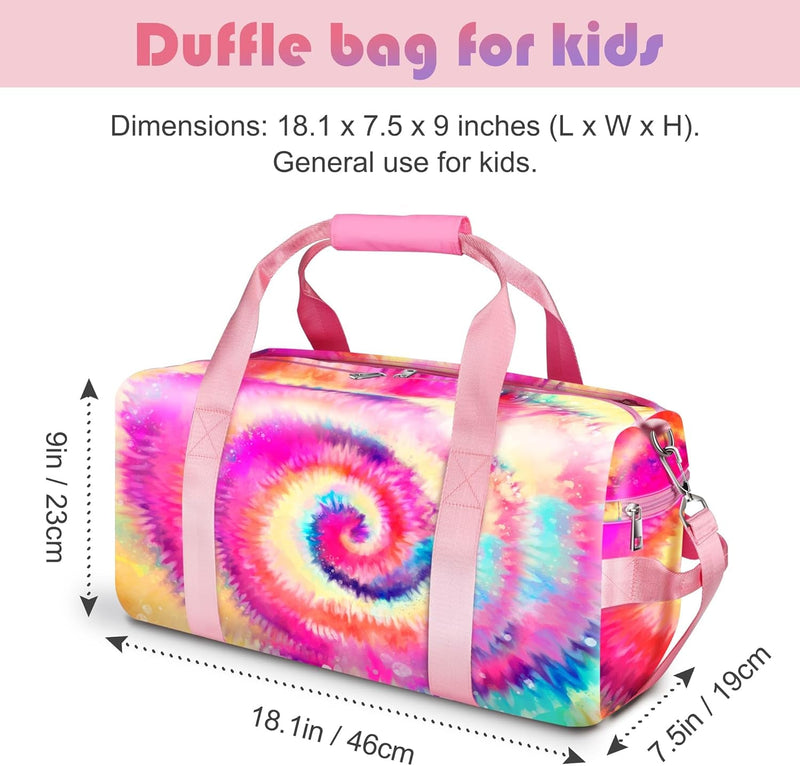 Duffle Bag for Girls and Woman,Dance Bag Girls,Overnight Bag Gymnastics Sports Bag for Kids with Shoe Compartments,Woman Travel Weekender Sleepover Carry on Bag