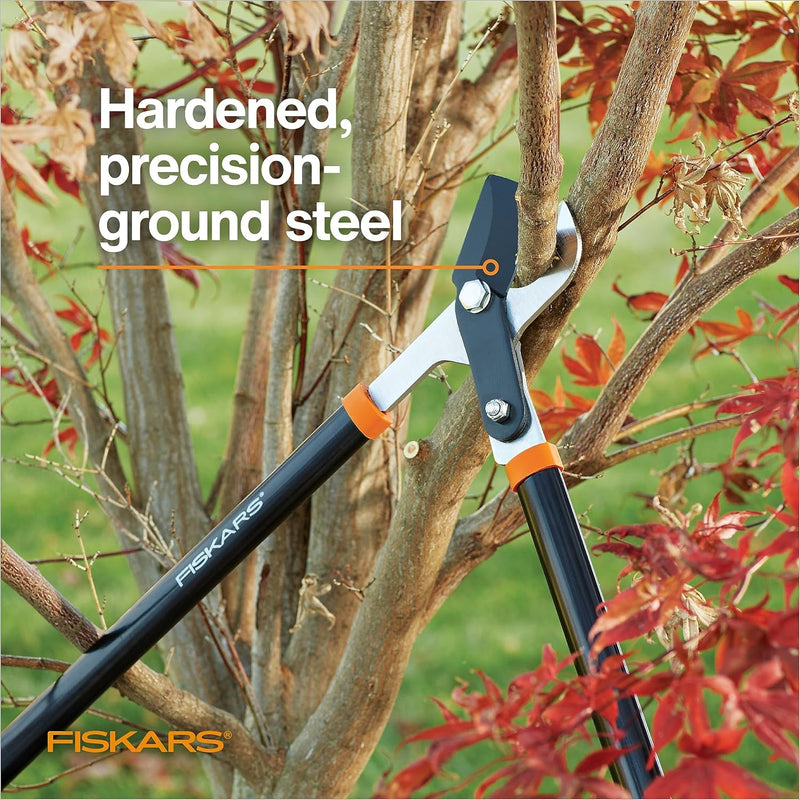 Fiskars 28" Power-Lever Garden Bypass Lopper and Tree Trimmer - Sharp Precision-Ground Steel Blade for Cutting up to 1.75" Diameter