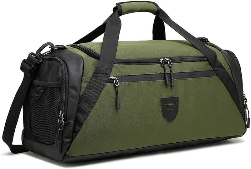 BSHG Gym Bags for Men & Women, Sports Duffel Bag for Men Travel, Weekend Overnight Bag with Shoe Compartment & Wet Pocket, Water Resistant Workout Duffle Bag Athletic Gym Bag Men B-Gb-003-Green