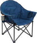 Camping Chairs, Folding Chairs for outside with Carry Bag, Moon Chairs for Adults with Cup Holder, Padded Camp Chair Support to 450LBS