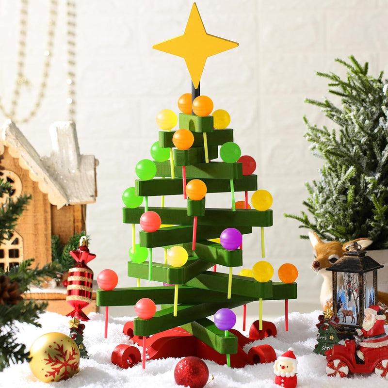 Bucherry Christmas Tree Wooden Lollipop Holder Stand 28 Hole Assemble Christmas Lollipop Tree Christmas Tree Candy Holder Christmas Party Decoration Christmas Table Decor