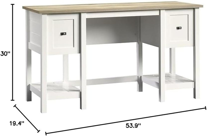 BOWERY HILL Soft White Small Home Office Computer/Writing Desk with Drawer