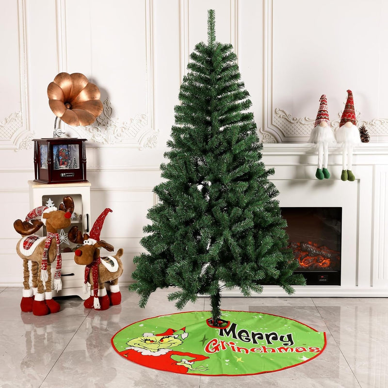 48 Inch Christmas Tree Skirt, Plush Skirt for Merry Christmas Party Xmas Home Decoration，Christmas Tree Soft Tree Mat for Holiday Christmas Tree Ornaments（Green）