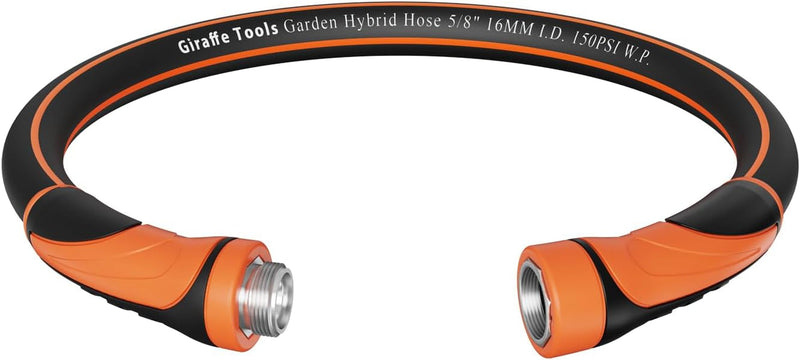 Giraffe Tools Garden Hose 75Ft X 5/8", Water Hose Heavy Duty, Flexible, Lightweight Hybrid Hose with Swivel Handle, Male to Female Fittings, Burst 600 PSI