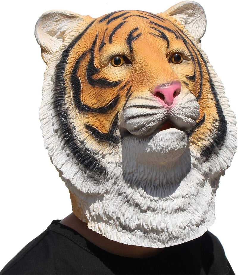 Creepyparty Novelty Halloween Costume Party Animal Jurassic Head Mask (Tiger)