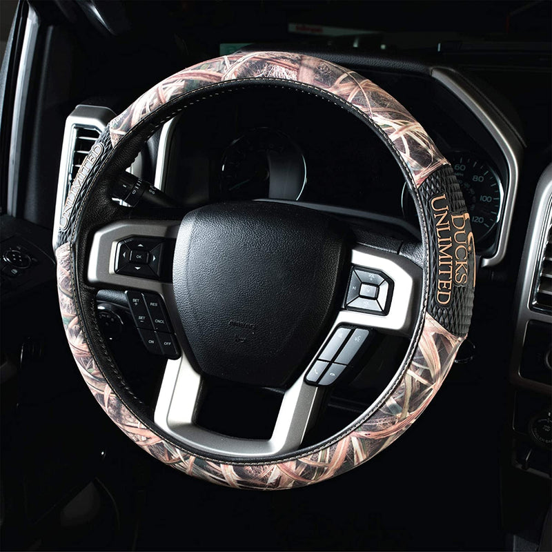 Ducks Unlimited Steering Wheel Covers, Universal Fit, Easy to Install for Car Truck Van SUV, Mossy Oak Shadow Grass Blades