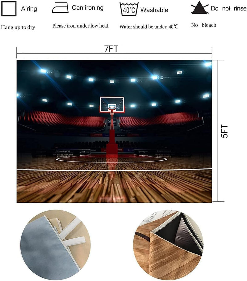 Basketball Court Background Sports Backdrop Basketball Backdrop for Birthday Parties Indoor Photography Backdrop Sports Club Studio Photo Backdrop Props 7X5Ft BT019