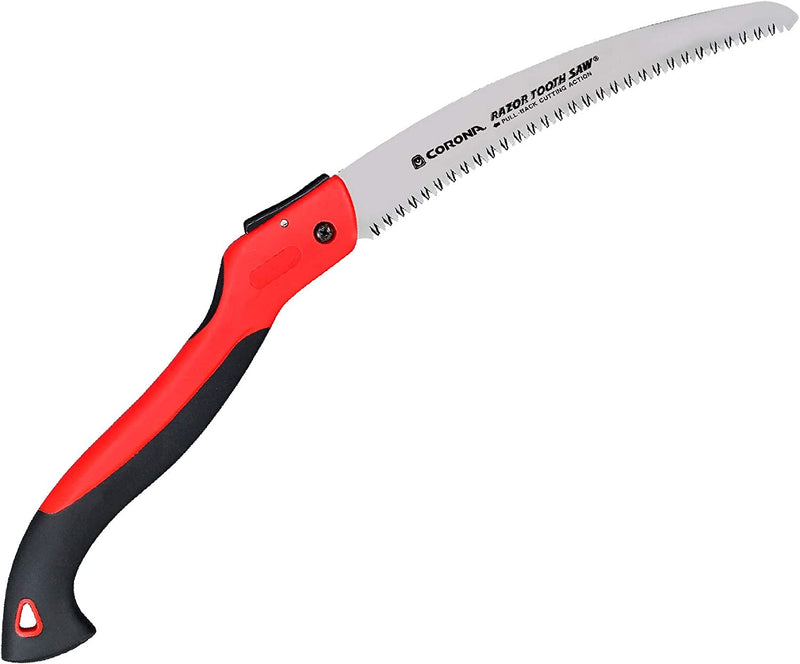 Corona Tools 10-Inch Razortooth Folding Saw | Pruning Saw Designed for Single-Hand Use | Curved Blade Hand Saw | Cuts Branches up to 6" in Diameter | RS 7265D