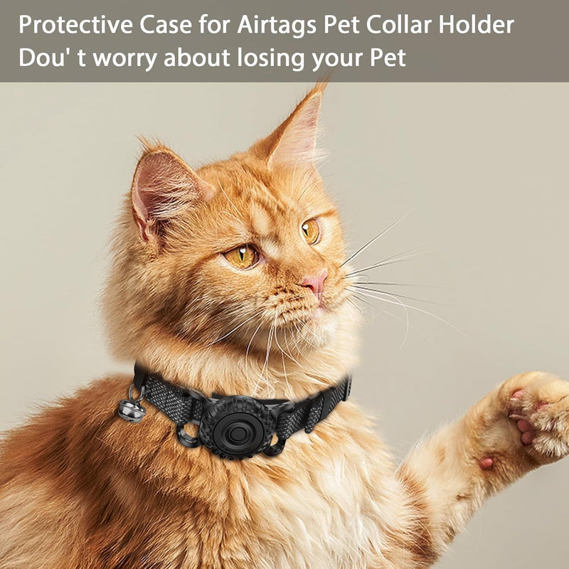 Dog Collar with Airtag Holder, Breakaway Cat Airtag Collar, Medium,Kittens, Puppies