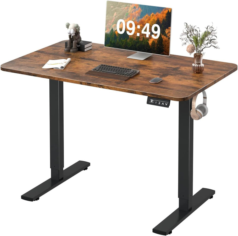 Furmax Office Standing Desk with Height Adjustable Metal Legs, Carbon