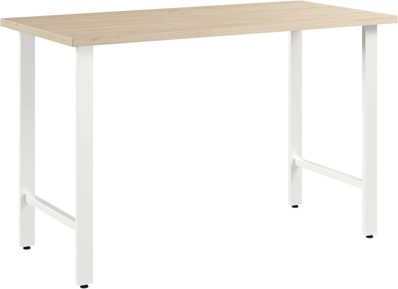 Bush Business Furniture Hustle 48W X 24D Computer Desk with Metal Legs in Natural Elm, Modular Office Table for Home and Professional Workspace