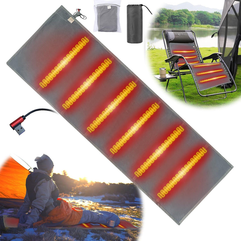 Camping Heated Sleeping Bag Pad - Battery Powered Heated Blanket USB Heater for Tent Outdoor