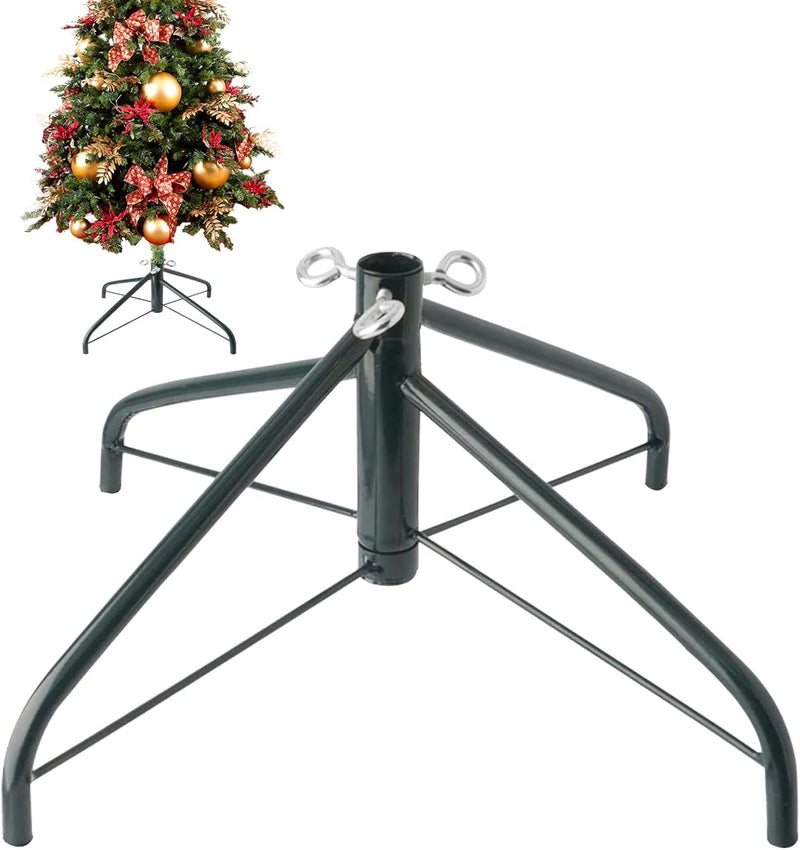 EZYDECOR Metal Christmas Tree Stand for Artificial Tree 17.7" Folding Stand for Real Christmas Tree(Green)