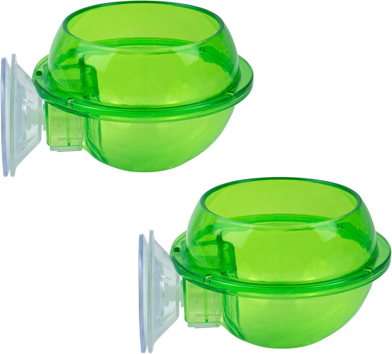 AUEAR, 2 Pack Reptiles Suction Cup Feeder Chameleon Feeding Food Cricket Bowl Water Dish Gecko Ledge Supplies Accessories for Gecko Lizard Bearded Dragon