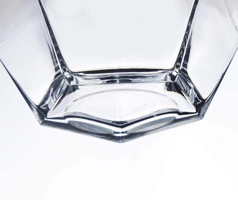 CYS EXCEL 7" Clear Glass Geometric Terrarium Bowl | Prism Honeycomb Plant Vase | Hexagon Design Candle Holder Container