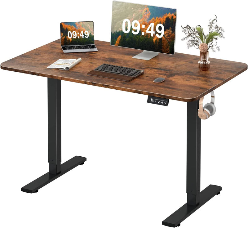 Furmax Office Standing Desk with Height Adjustable Metal Legs, Carbon