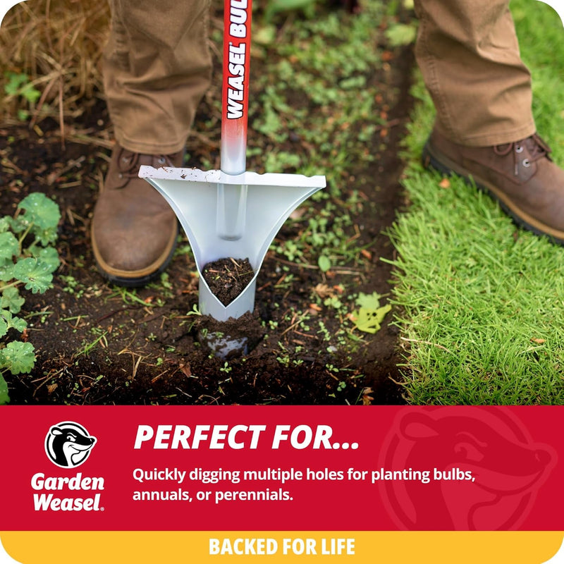 Garden Weasel Bulb Planter - Long Handle | Annuals, Ground Cover, Vegetables, Spring and Fall Bulbs | Sod Cutter, Remover, and Plugger, Grass Planter, Bulb Planting Tool | 91350