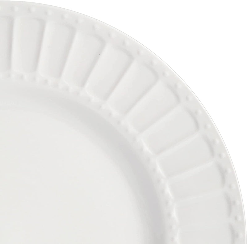 Gibson Home Zen Buffet Porcelain Dinnerware Set, Service for 8 (40Pcs), White (Embossed)