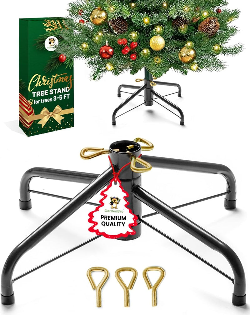 Artificial Christmas Tree Stand Replacement for Trees up to 5 Feet Tall - Foldable Metal Christmas Tree Stand Artificial Tree Base 18-Inch Diameter - Securely Fits 0.5-1.35 Inch Poles [Green,18"/45Cm]