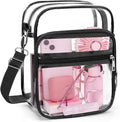 Blvornl Clear Crossbody Bag with Adjustable Shoulder Strap, Stadium Approved PVC Clear Purse Bag, Clear Messenger Bag