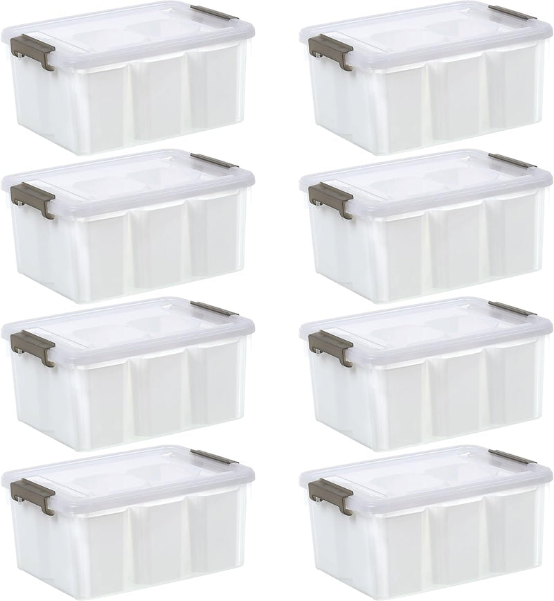 Citylife 17 QT Plastic Storage Bins Clear Storage Box with Lids Multipurpose Stackable Storage Containers for Organizing Tool, Craft, Crayon