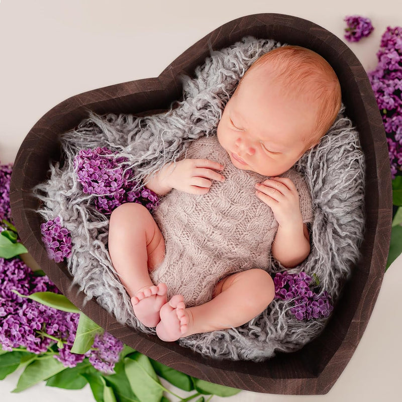 1Pc Heart Shaped Photography Props Baby Newborn Photoshoot Props Kid Photo Infant Baby Basket Kids Studio Posing Prop Baby Clothes Newborn Simple Wood