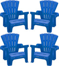 American Plastic Toys Kidsâ€™ Adirondack (Pack of 2), Outdoor, Indoor, Beach, Backyard, Lawn, Stackable Lightweight, Portable, Wide Armrests, Comfortable Lounge Chairs for Children, Blue (2Pk)