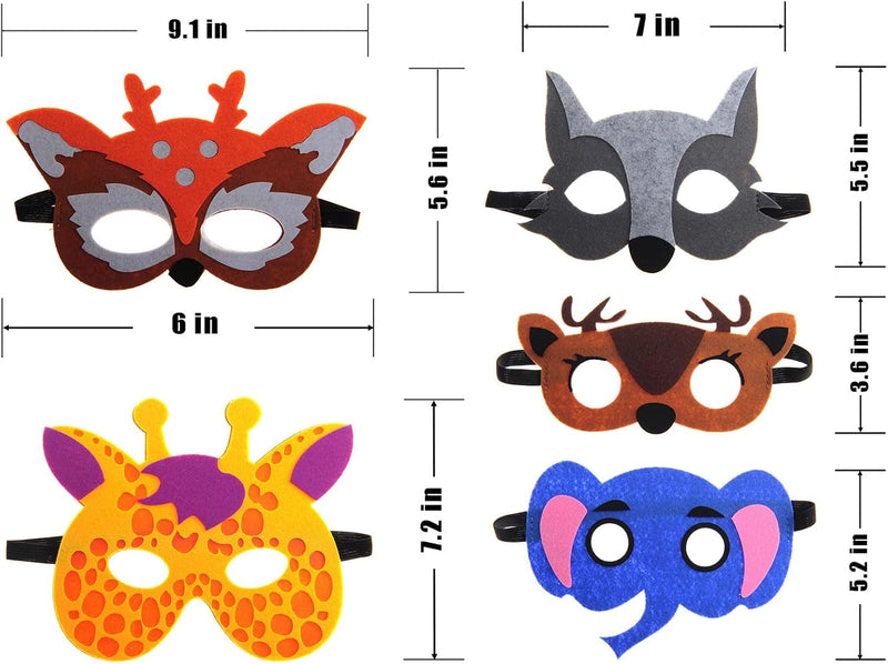 30 Pieces Felt Animal Masks for Kids Jungle Theme Party Favors Supplies …