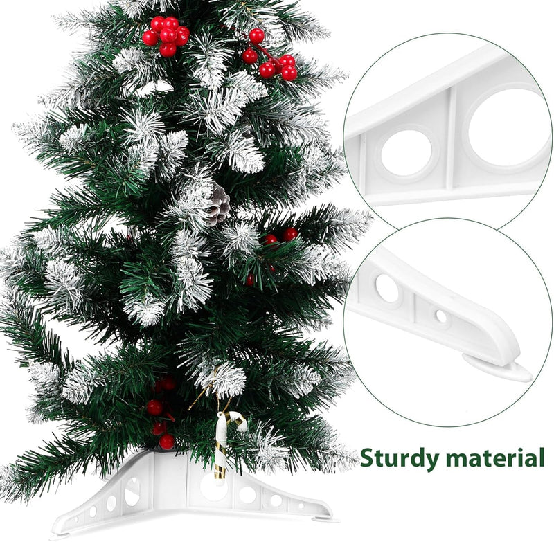 BESPORTBLE Christmas Tree Stand, Folding White Artificial Christmas Tree Base Christmas Fake Tree Holder Xmas Tree Stand DIY Craft Supply for Artificial Trees