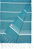 Cacala Turkish Beach Towels Quick Dry Prewashed for Soft Feel Extra Large Blanket Peshtemal for Bathroom, Travel, Pool, Swim, Yoga, Face, Hair and Gym Paradise, 37 in X 70 In, Aqua Home & Garden > Linens & Bedding > Towels Cacala Aqua 37 in x 70 in 