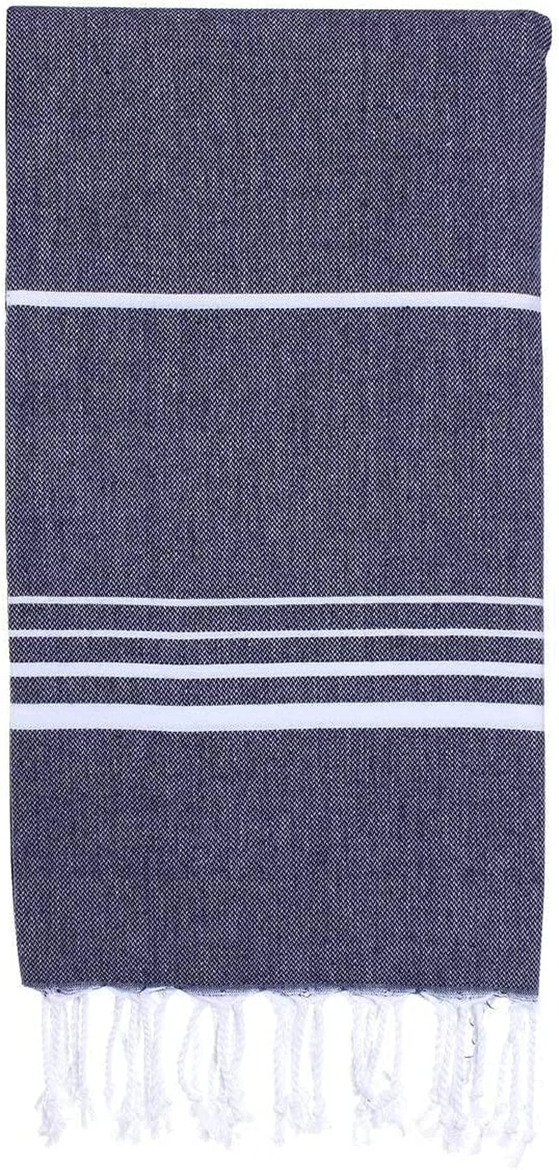 Cacala Turkish Beach Towels Quick Dry Prewashed for Soft Feel Extra Large Blanket Peshtemal for Bathroom, Travel, Pool, Swim, Yoga, Face, Hair and Gym Paradise, 37 in X 70 In, Aqua Home & Garden > Linens & Bedding > Towels Cacala Dark Blue 37 in x 70 in 